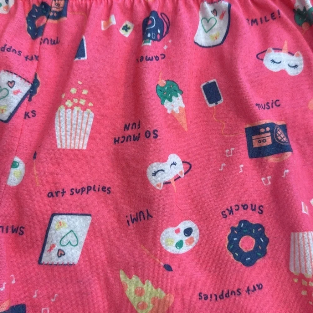 🟡 Cat & Jack Fun Printed Pink Loungewear Shorts Size 14-16 Girls